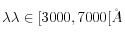  \lambda \lambda \in [3000,7000[ \AA 