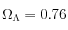 \Omega_\Lambda=0.76